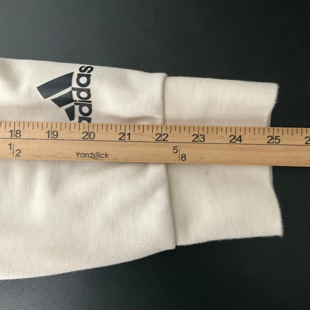 Adidas Mens XXL Cream Graphic‎ Logo Pullover Hoodie Off White Sportswear Comfy